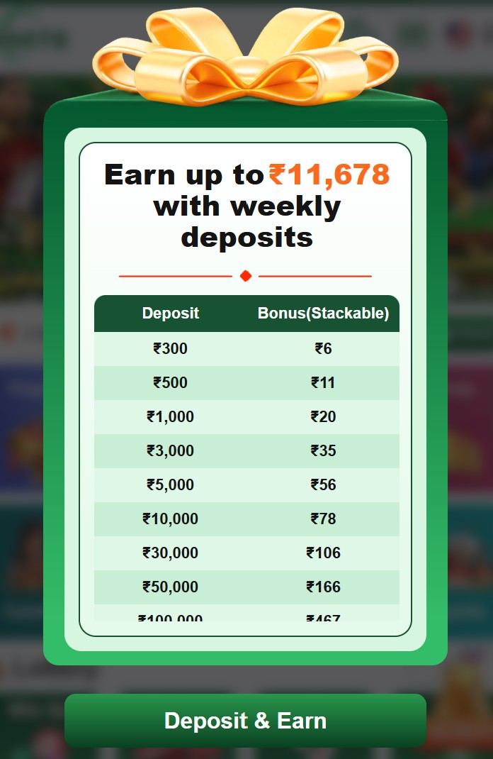 BG 678 Weekly Deposit Bonus